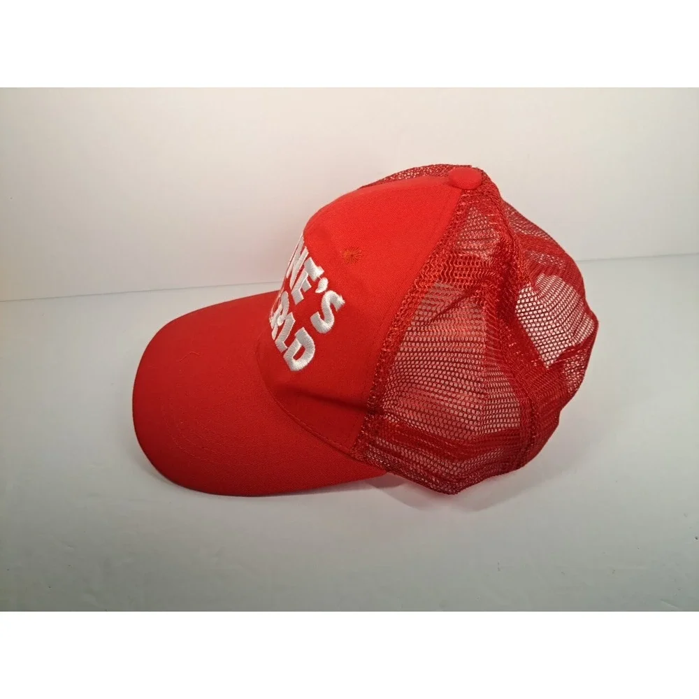 VTG Waynes World Hat Cap Red Movie Mike Myers SNL Halloween Costume Embroidery